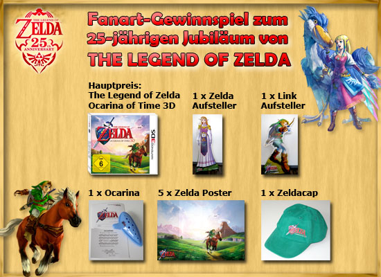 Zelda 25-jähriges Jubiläum Fanart Gewinnspiel Preise
